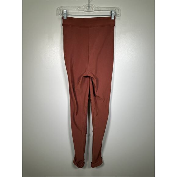 AMERICAN APPAREL RIDING PANT S Ribbed Equestrian Henna Rust Brown High Rise - Picture 2 of 10